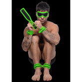 Kink in the Dark Glowing Cuffs, Blindfold & Paddle Set